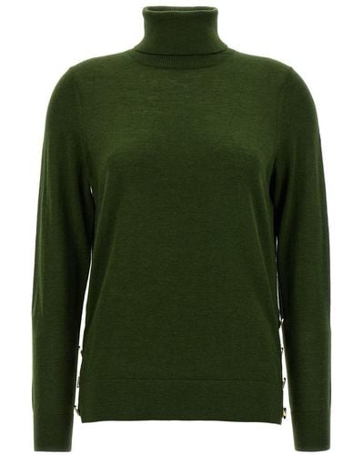 MICHAEL Michael Kors Logo Buttons Turtleneck Sweater Sweater, Cardigans - Green