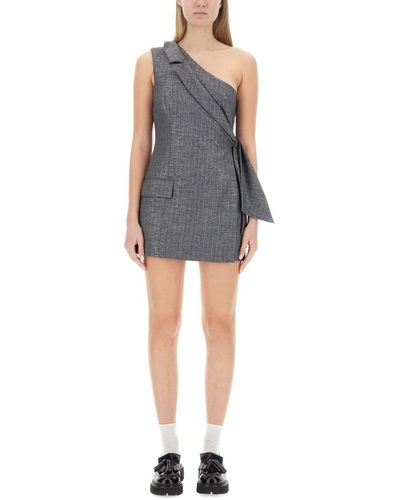 MSGM One-shoulder Dress - Gray