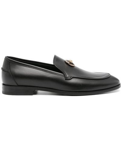 Versace Loafers With Medusa Plaque - Black