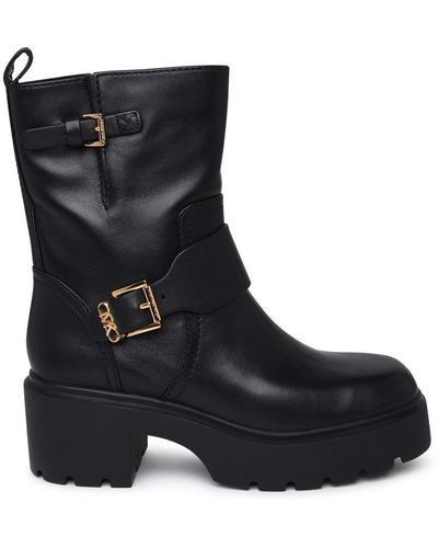 Michael Kors 'perry' Black Shiny Leather Boots