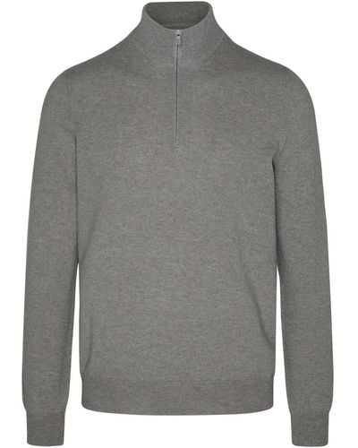 Gran Sasso Beige Cashmere Turtleneck Sweater - Grey