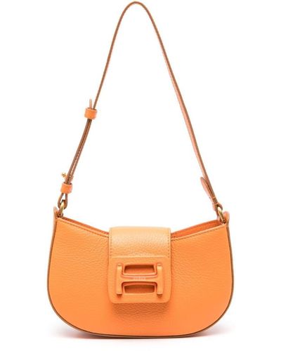 Hogan H-Bag Leather Shoulder Bag - Orange