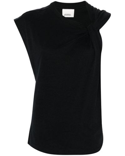 Isabel Marant Asymmetric Organic Cotton T-shirt - Black