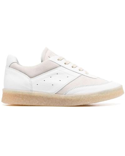 MM6 by Maison Martin Margiela Leather Sneakers - White