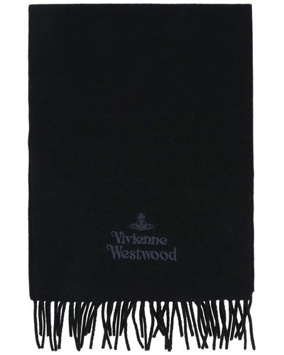 Vivienne Westwood Scarf With Logo - Black