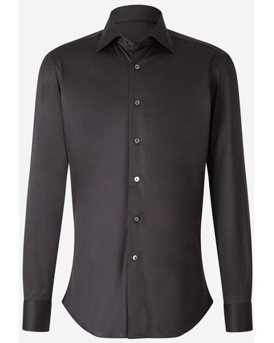 Fray Micro Knit Shirt - Black