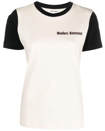 Wales Bonner Morning T-shirt Ivory In Cotton - Black