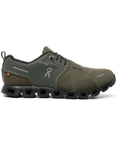 On Shoes Green Cloud 5 Waterproof Low Top Sneakers - Black