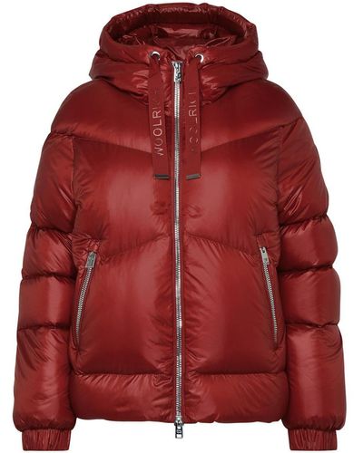 Woolrich Drawstring Hooded Puffer Jacket - Red