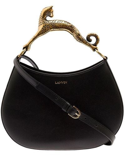 Lanvin Hobo Cat Leather Handbag - Black