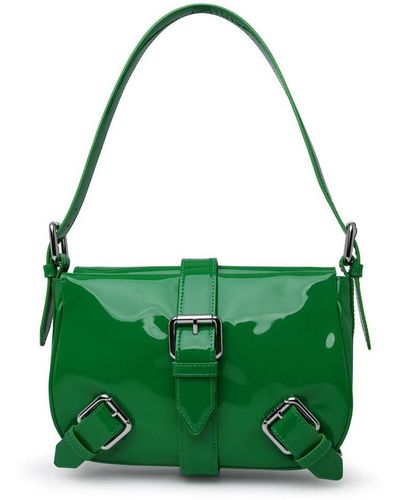 BY FAR Plexiglass Green Leather Bag