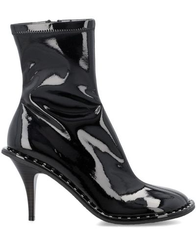 Stella McCartney Ryder Lacquered Stiletto Ankle Boots - Black