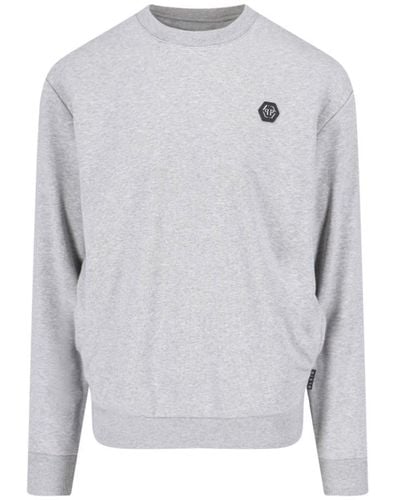Philipp Plein 'hexagon' Crew Neck Sweatshirt - Grey