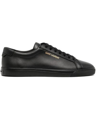 Saint Laurent Andy Leather Sneakers - Black