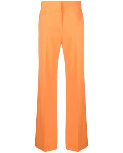 MSGM Trousers In Stretch Virgin Wool - Orange