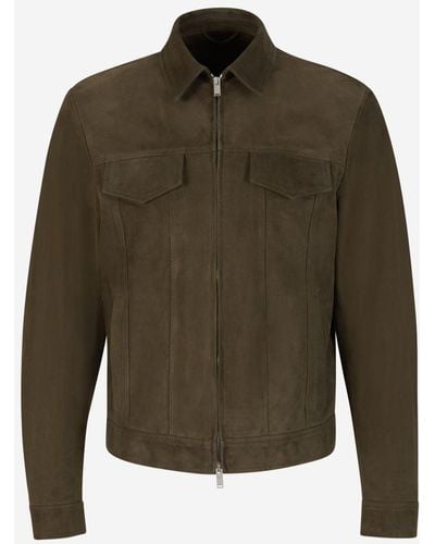 Lardini Pockets Leather Jacket - Green