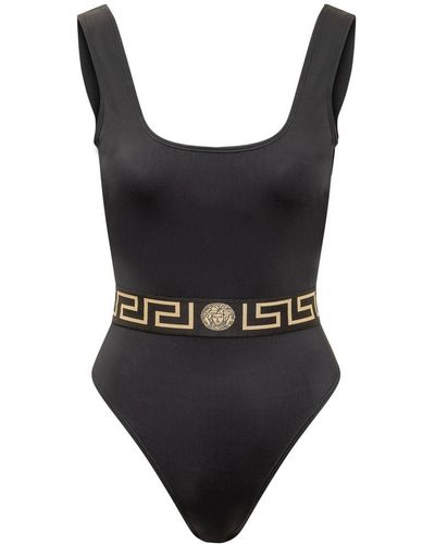 Versace Greca-print Swimsuit - Black