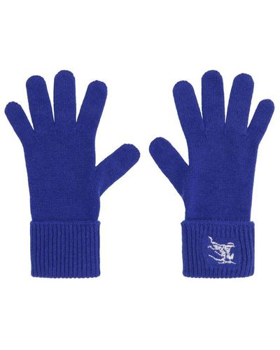 Burberry Knitted Gloves - Blue