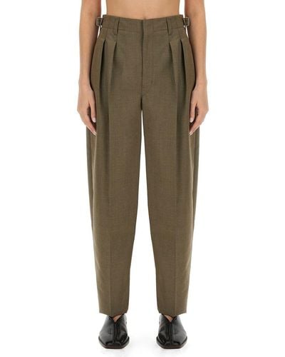 Lemaire Pants With Pleats - Green