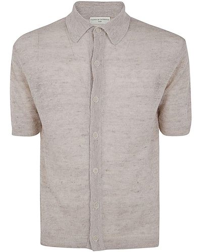 FILIPPO DE LAURENTIIS Short Sleeves Oversized Shirt - Grey