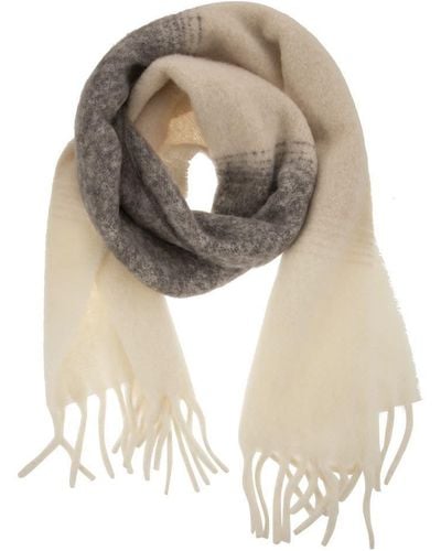 Peserico Alpaca Blend Scarf With Fringes - White