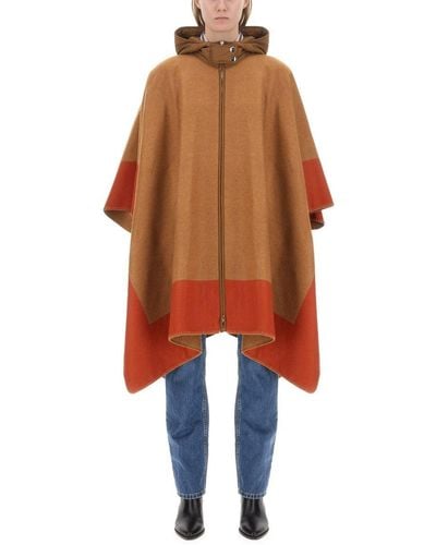 Etro Cape With Logo - Orange