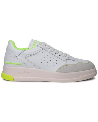 GHŌUD 'tweener' White Leather Sneakers - Grey
