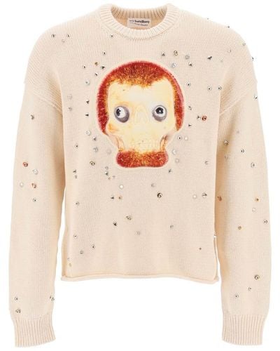 Acne Studios "Studded Pullover With Animation - White