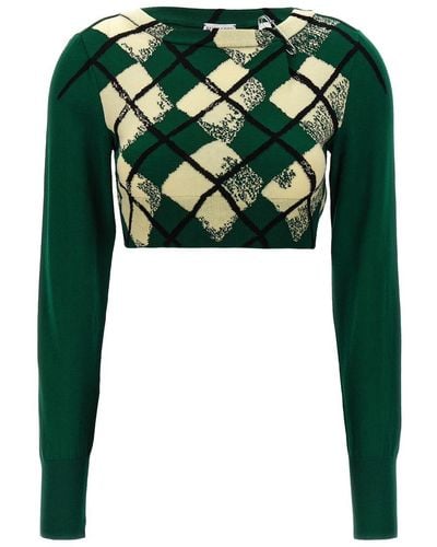 Burberry Argyle Pattern Sweater Sweater, Cardigans - Green