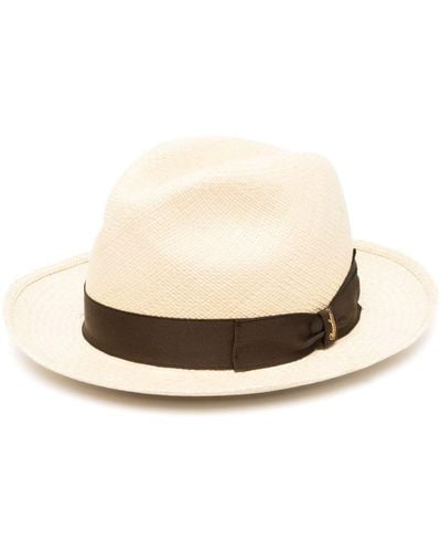 Borsalino Side-bow Straw Sun Hat - Natural