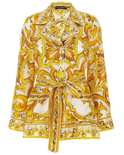 Dolce & Gabbana 'Maiolica' Shirt - Yellow