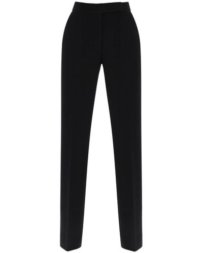 Tory Burch Straight Leg Trousers In Crepe Cady - Black