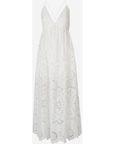 Zimmermann Embroidered Midi Dress - White