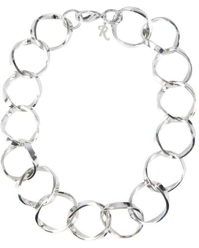 Raf Simons Linked Rings Necklace - White