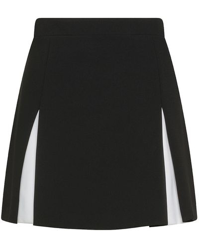 Moschino Bicolor Pleated Mini Skirt - Black