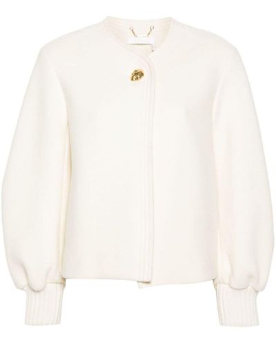 Chloé Wool Blend Short Coat - White