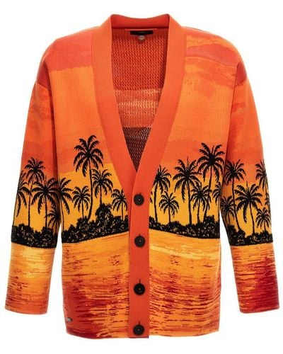 Alanui Kerala Sunset Sweater, Cardigans - Orange