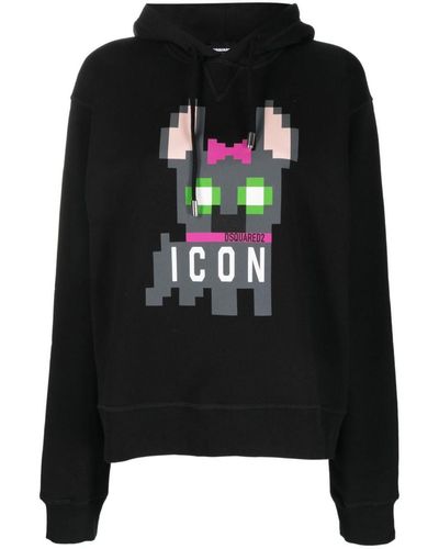 DSquared² Icon Hilde Cotton Hoodie - Black