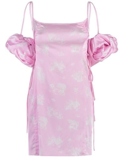 Jacquemus Chou Satin Dress - Pink