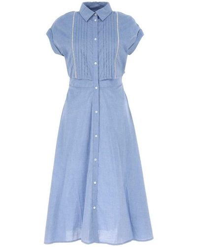 Woolrich Light-blue Poplin Shirt Dress