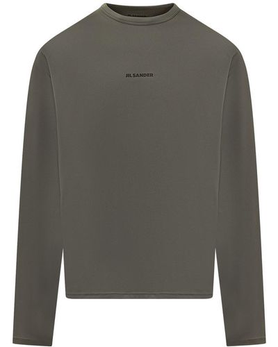 Jil Sander Long Sleeve T-shirts - Grey