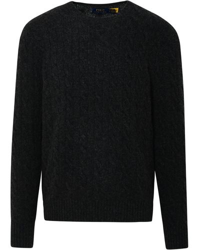 Polo Ralph Lauren Grey Cashmere Blend Jumper - Black