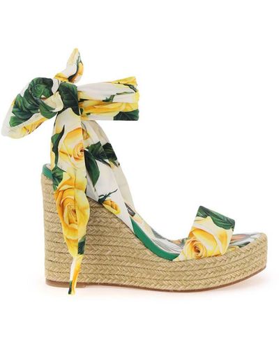 Dolce & Gabbana Lolita Wedge Sandals - Metallic