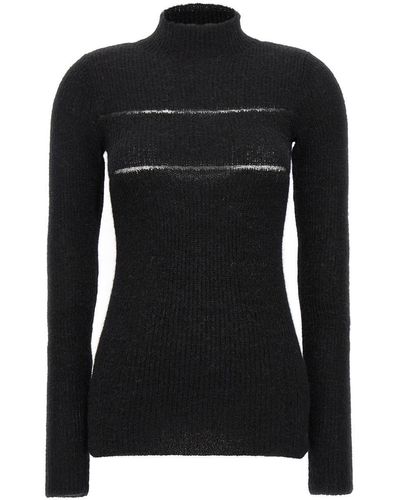 MSGM Organza Insert Sweater Sweater, Cardigans - Black