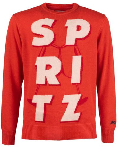 Saint Barth Spritz Jacquard Print Crewneck Sweater - Red