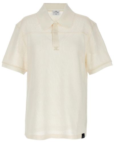 Courreges 'Ac Mesh' Polo Shirt - White