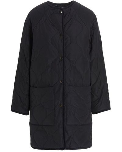 Kassl Quilted Long Jacket - Blue