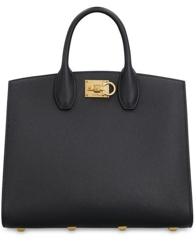 Ferragamo The Studio Leather Handbag - Black