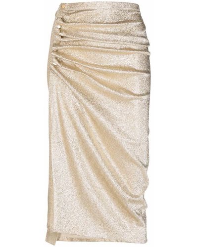 Rabanne Draped Lurex Skirt - Natural