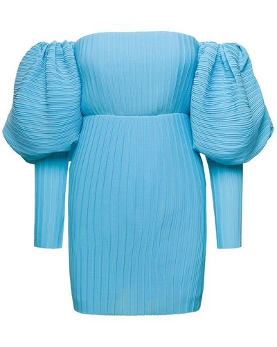 Solace London Skye Pleated Minidress - Blue